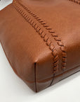 Style & Co Brown Faux Leather Whip-Stitch Medium Tote Crossbody Bag
