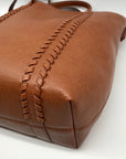 Style & Co Brown Faux Leather Whip-Stitch Medium Tote Crossbody Bag