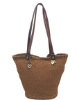 Brighton Brown Straw Bucket Shoulder Bag