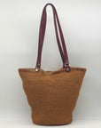 Brighton Brown Straw Bucket Shoulder Bag