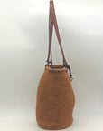 Brighton Brown Straw Bucket Shoulder Bag