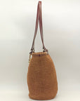 Brighton Brown Straw Bucket Shoulder Bag