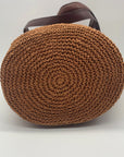 Brighton Brown Straw Bucket Shoulder Bag