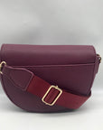 Kedzie Burgundy Faux Leather Crossbody Shoulder Bag