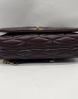 I.N.C. International Concepts Purple Faux Leather Soft Ajae Quilted Shoulder Bag