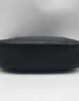 Brighton Black Leather Shoulder Bag With Embossed Sides