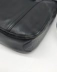 Brighton Black Leather Shoulder Bag With Embossed Sides