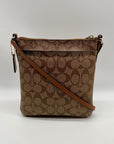 Coach Brown Signature North/South Crossbody Bag