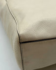 Coach Cream Pebbled Leather Turnlock Tote Bag-F12164