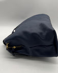 Banana Republic Navy Blue Pebbled Leather Tote Bag