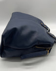 Banana Republic Navy Blue Pebbled Leather Tote Bag