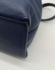 Banana Republic Navy Blue Pebbled Leather Tote Bag