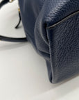 Banana Republic Navy Blue Pebbled Leather Tote Bag