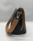 Concuela Dark Blue Snake Embossed Rattler Downtown Shoulder Bag
