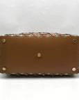 Michael Kors Tan Leather & Canvas Large Brooklyn Tote Bag