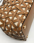 Michael Kors Tan Leather & Canvas Large Brooklyn Tote Bag