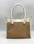 I.N.C. International Concepts Vanilla Straw Caitii Medium Satchel Bag