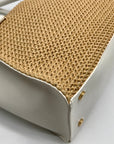 I.N.C. International Concepts Vanilla Straw Caitii Medium Satchel Bag