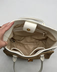 I.N.C. International Concepts Vanilla Straw Caitii Medium Satchel Bag
