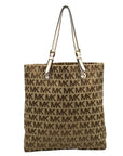 Michael Kors Khaki Canvas Monogram Tote Bag