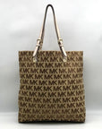 Michael Kors Khaki Canvas Monogram Tote Bag