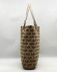 Michael Kors Khaki Canvas Monogram Tote Bag