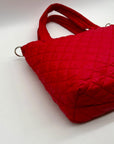 Nautica Red Quilted Satchel Crossbody Tote Bag