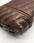 Betsy Johnson Brown Leather Ziplock Large Hobo Bag