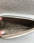Michael Kors Optic White Coated Canvas Bex Medium Backpack