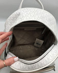 Michael Kors Optic White Coated Canvas Bex Medium Backpack