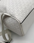 Michael Kors Optic White Coated Canvas Bex Medium Backpack