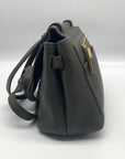 Salvatore Ferragamo Gray Pebbled Leather Gancio Crossbody