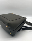 Salvatore Ferragamo Gray Pebbled Leather Gancio Crossbody