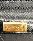 Judith Leiber Black Snakeskin Evening Convertible Crossbody Bag
