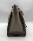 Tory Burch Taupe Patent Leather Britten Slouchy Shoulder Bag With Wallet