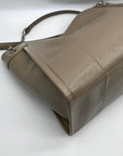 Tory Burch Taupe Patent Leather Britten Slouchy Shoulder Bag With Wallet