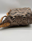 Cole Haan Python-Embossed Tan Leather Hobo Shoulder Bag