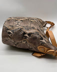 Cole Haan Python-Embossed Tan Leather Hobo Shoulder Bag