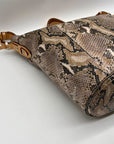 Cole Haan Python-Embossed Tan Leather Hobo Shoulder Bag