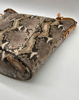 Cole Haan Python-Embossed Tan Leather Hobo Shoulder Bag