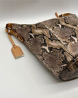 Cole Haan Python-Embossed Tan Leather Hobo Shoulder Bag