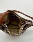 Cole Haan Python-Embossed Tan Leather Hobo Shoulder Bag