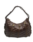 Betsy Johnson Brown Leather Ziplock Large Hobo Bag