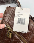 Betsy Johnson Brown Leather Ziplock Large Hobo Bag