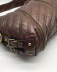 Betsy Johnson Brown Leather Ziplock Large Hobo Bag