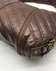 Betsy Johnson Brown Leather Ziplock Large Hobo Bag