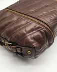 Betsy Johnson Brown Leather Ziplock Large Hobo Bag