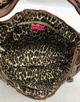Betsy Johnson Brown Leather Ziplock Large Hobo Bag