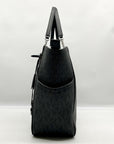 Michael Kors Black Monogram Canvas Jet Set Logo Chain Shoulder Bag