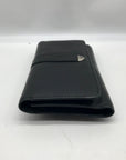 Dockers Black Leather Double Snap Tri-Fold Wallet
